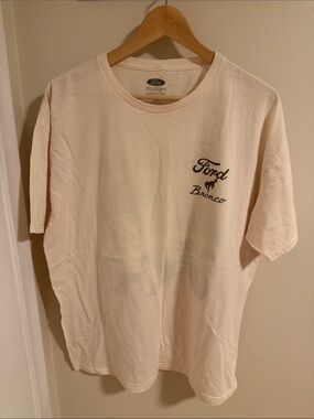 Ford Bronco Cream Short Sleeve Logo Tee with Black Print
